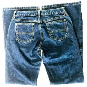 Tommy Hilfiger Vintage Jeans 5 Pocket Bell Flag 9 Juniors Wide Hippie Boho Y2K